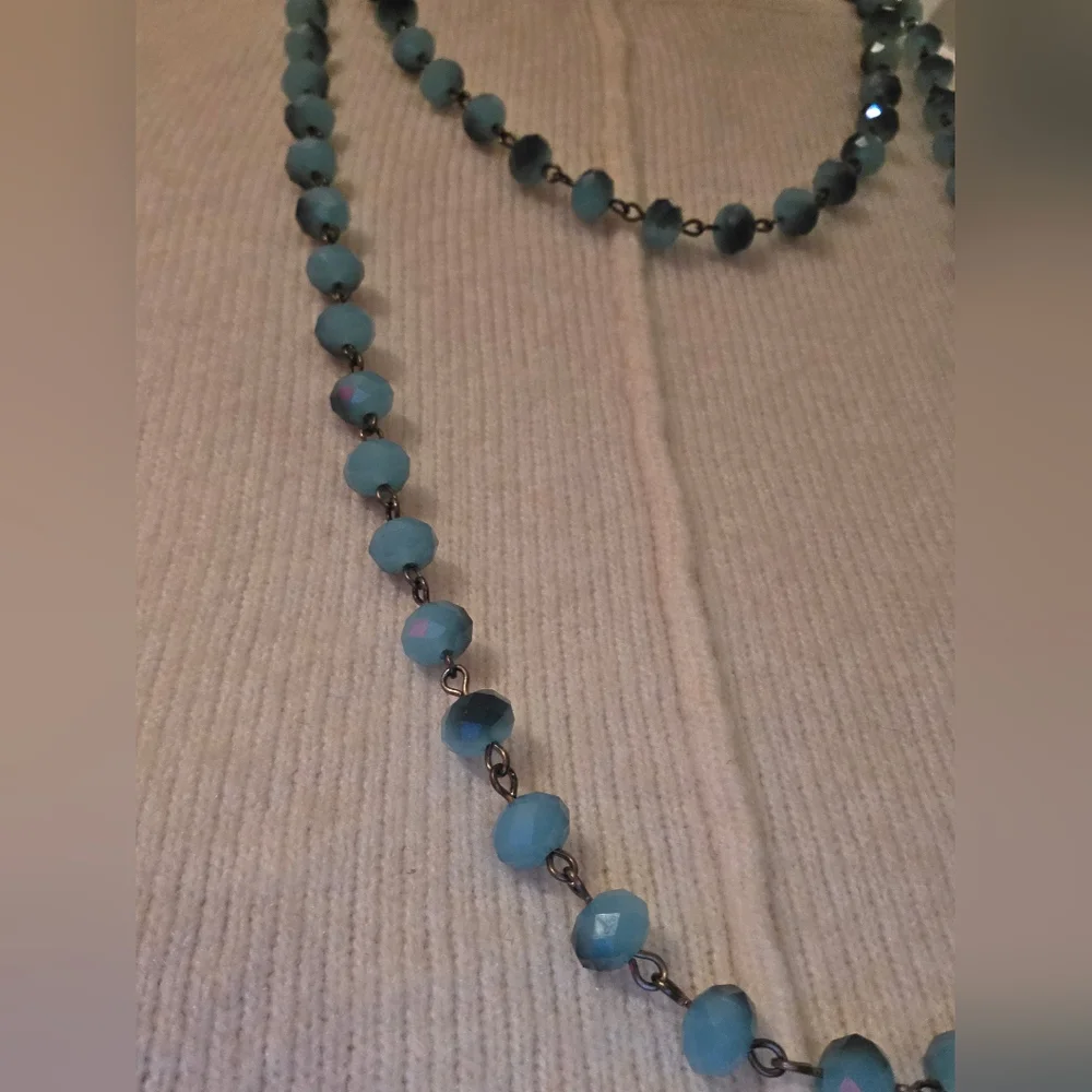Boho Long Layering Strand, Gunmetal Statement Necklace